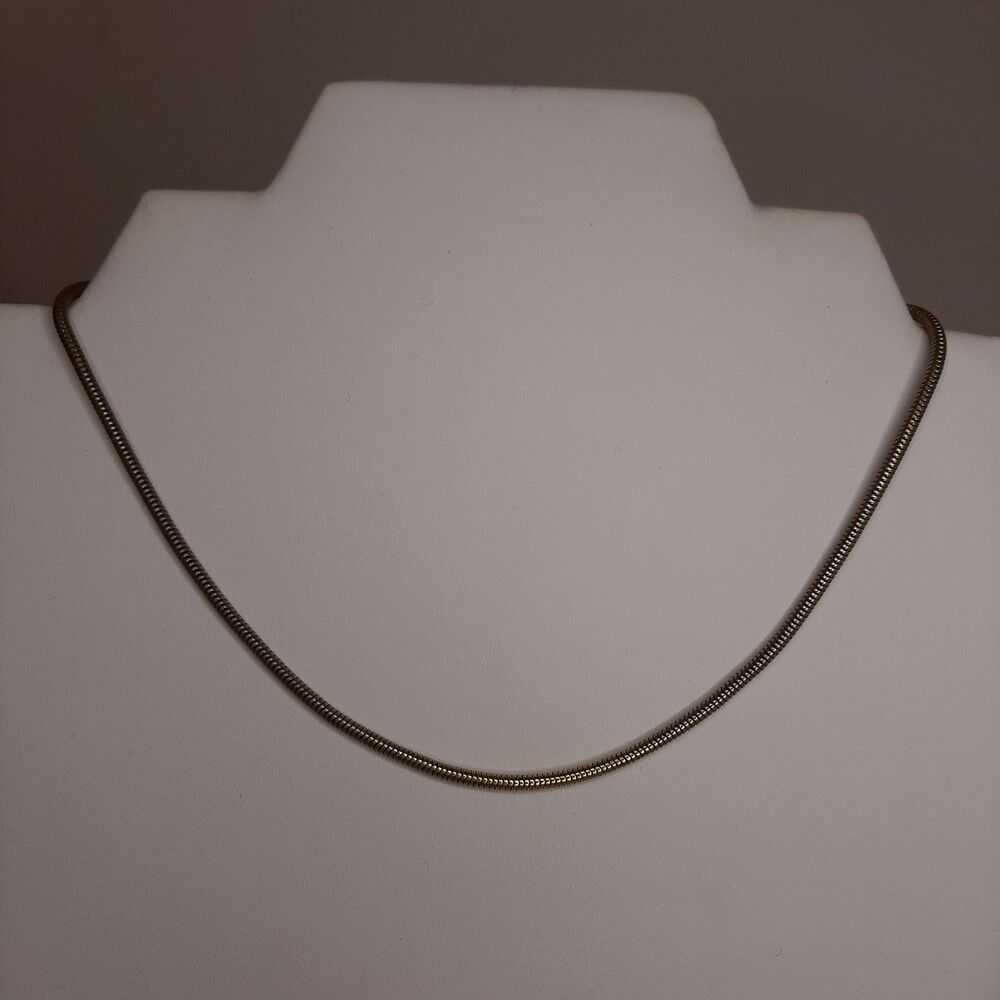 Vtg 15.5" MONET gold-tone round snake chain choker necklace